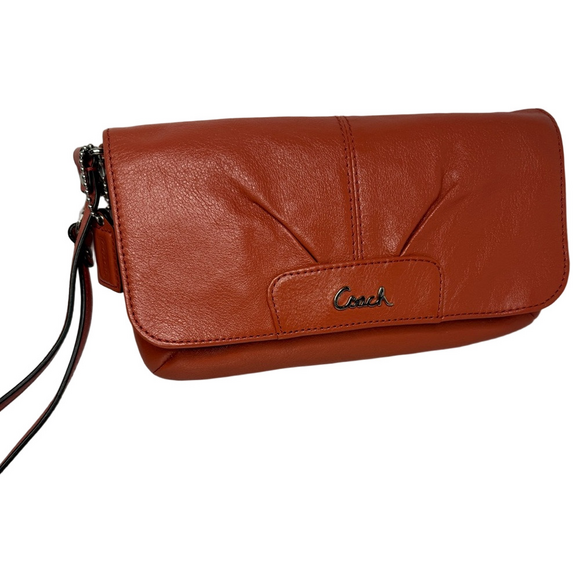 Coach Handbags - Coach Like New Ashley Large Flap Leather Wallet Wristlet